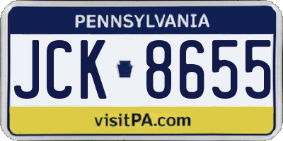 PA license plate JCK8655