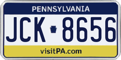 PA license plate JCK8656