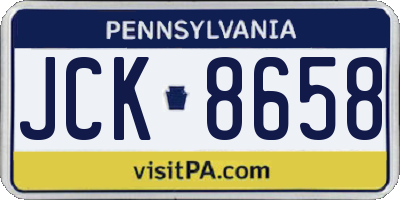 PA license plate JCK8658
