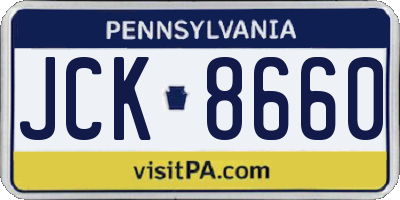 PA license plate JCK8660