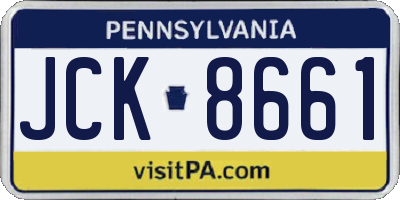 PA license plate JCK8661