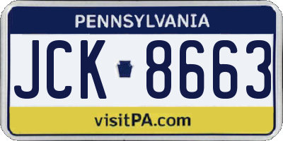 PA license plate JCK8663