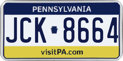 PA license plate JCK8664
