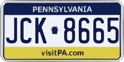 PA license plate JCK8665