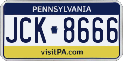 PA license plate JCK8666