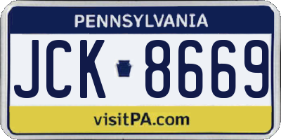 PA license plate JCK8669