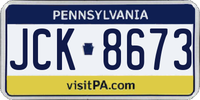 PA license plate JCK8673