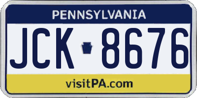 PA license plate JCK8676