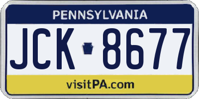 PA license plate JCK8677