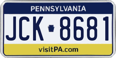 PA license plate JCK8681