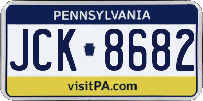 PA license plate JCK8682