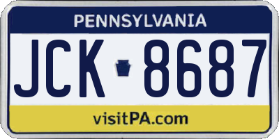 PA license plate JCK8687
