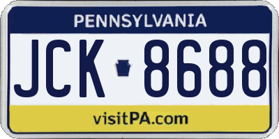 PA license plate JCK8688