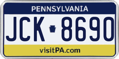 PA license plate JCK8690