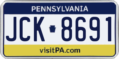 PA license plate JCK8691