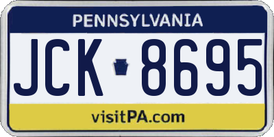 PA license plate JCK8695