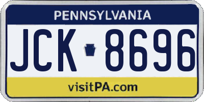 PA license plate JCK8696