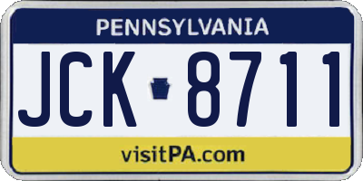 PA license plate JCK8711