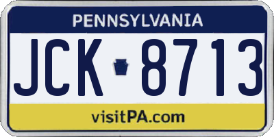 PA license plate JCK8713