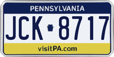 PA license plate JCK8717