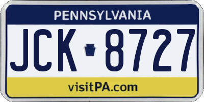 PA license plate JCK8727