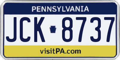 PA license plate JCK8737