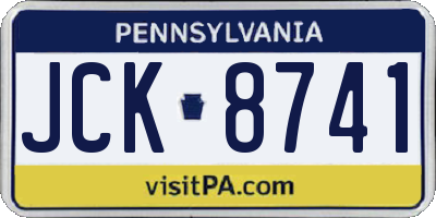 PA license plate JCK8741