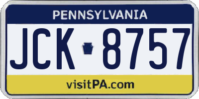 PA license plate JCK8757