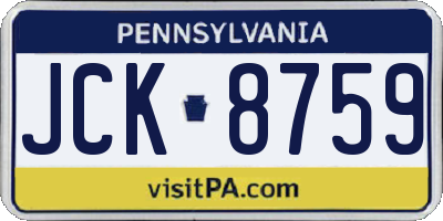 PA license plate JCK8759