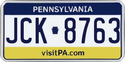 PA license plate JCK8763