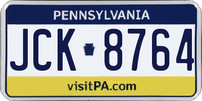 PA license plate JCK8764