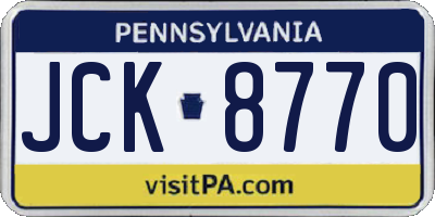 PA license plate JCK8770