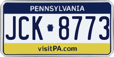 PA license plate JCK8773