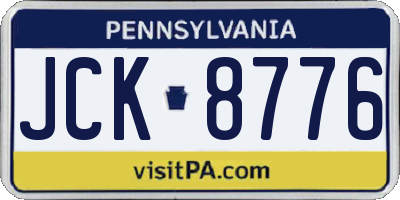 PA license plate JCK8776