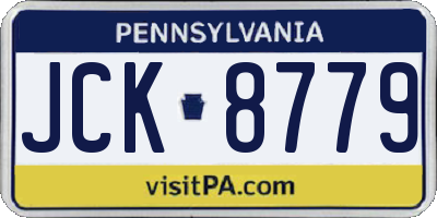 PA license plate JCK8779