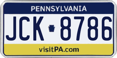 PA license plate JCK8786