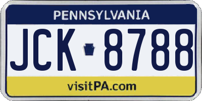 PA license plate JCK8788
