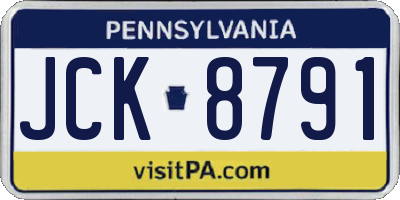 PA license plate JCK8791