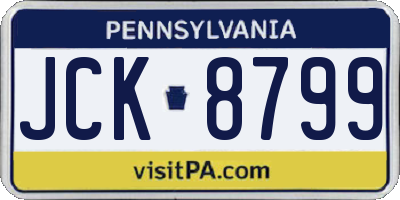 PA license plate JCK8799