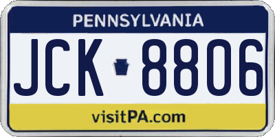 PA license plate JCK8806