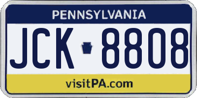 PA license plate JCK8808