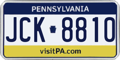 PA license plate JCK8810
