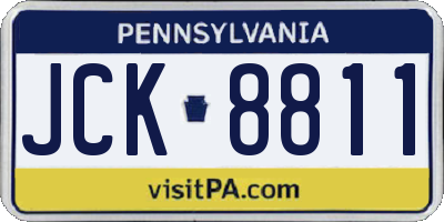 PA license plate JCK8811
