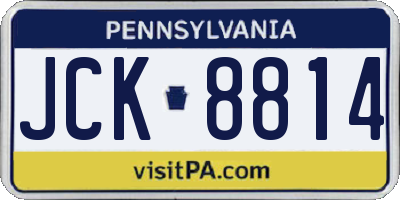 PA license plate JCK8814