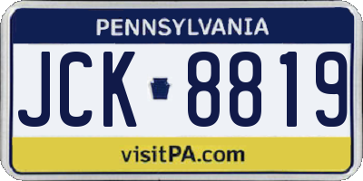 PA license plate JCK8819