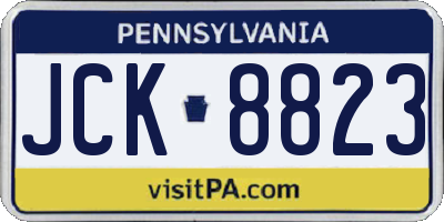 PA license plate JCK8823