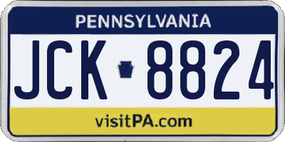 PA license plate JCK8824