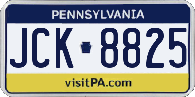 PA license plate JCK8825