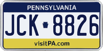 PA license plate JCK8826