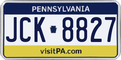 PA license plate JCK8827